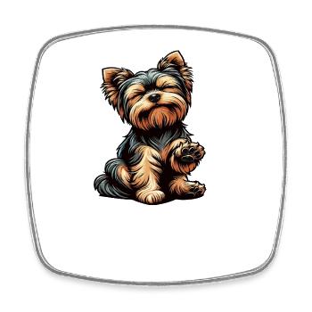 Talk to the paw Yorkshire Terrier Yorkie - Square fridge magnet - white - Front