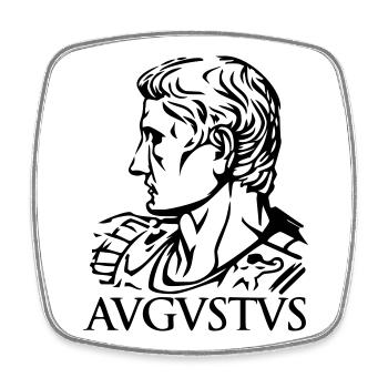 Augustus Römischer Kaiser "AVGVSTVS" Geschichte Tribut - Viereckiger Kühlschrankmagnet - Weiß - Vorne