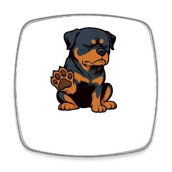 Parler avec la patte Rottweiler Propriétaire du rottweiler - Magnet carré - blanc - Devant
