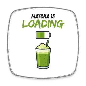 grüner Smoothie Matcha Tasse Becher Getränke  - Viereckiger Kühlschrankmagnet - Weiß - Vorne