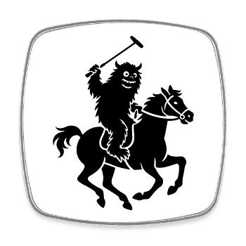 Polo Monster Art - Viereckiger Kühlschrankmagnet - Weiß - Vorne