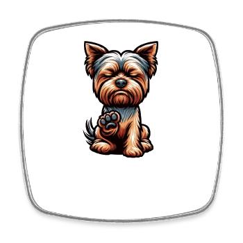 Talk to the Paw Yorkshire Terrier Yorkie Yorkies - Viereckiger Kühlschrankmagnet - Weiß - Vorne