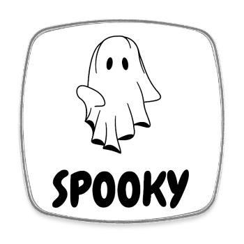 SPOOKY  |  Halloween T-Shirt mit Geist - Viereckiger Kühlschrankmagnet - Weiß - Vorne