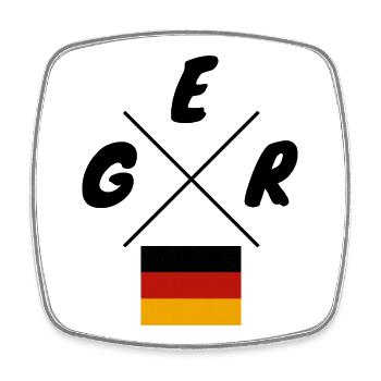 German Flags GER Lettering - Square fridge magnet - white - Front