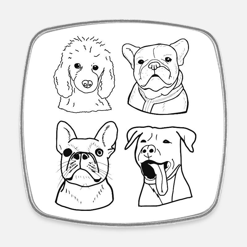 Dogs - Square fridge magnet - white