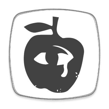 Auge im Apfel - Viereckiger Kühlschrankmagnet - Weiß - Vorne
