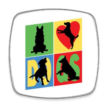 Dogs I Love Dogs Silhouettes Dog Mom Dog Dad - Square fridge magnet - white - Front
