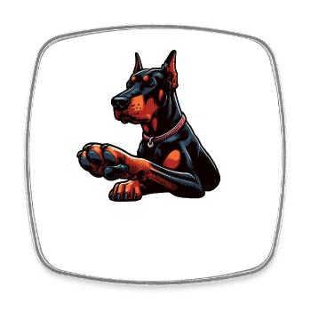 Talk to the Paw Doberman Doberman Owner - Square fridge magnet - white - Front