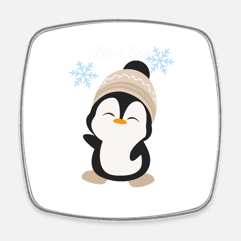 Pengu Winter Magic - Square fridge magnet - white
