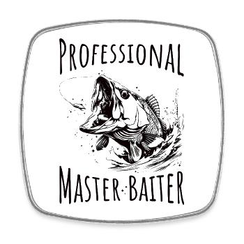 Professionelles Master Baiter Angeln - Viereckiger Kühlschrankmagnet - Weiß - Vorne