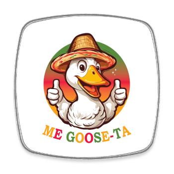 Me Goose Ta lustige Gans Mexiko - Viereckiger Kühlschrankmagnet - Weiß - Vorne
