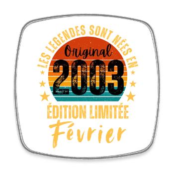 Vintage Février 2003 – Édition Limitée Anniversair - Magnet carré - blanc - Devant