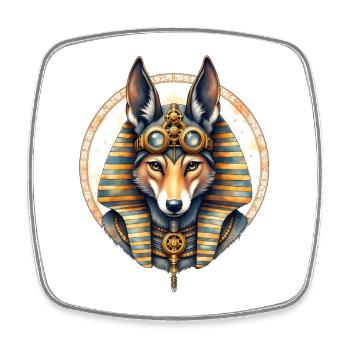 Egyptian Husky Steampunk Style - Square fridge magnet - white - Front