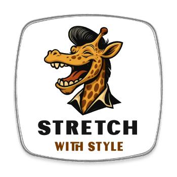 Stretch with Style – Cool Giraffe - Square fridge magnet - white - Front