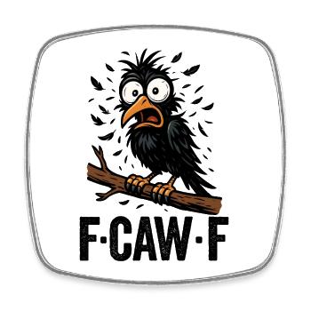 Schwarze Krähe F-CAW-F- Black Crow - Magnet carré - blanc - Devant