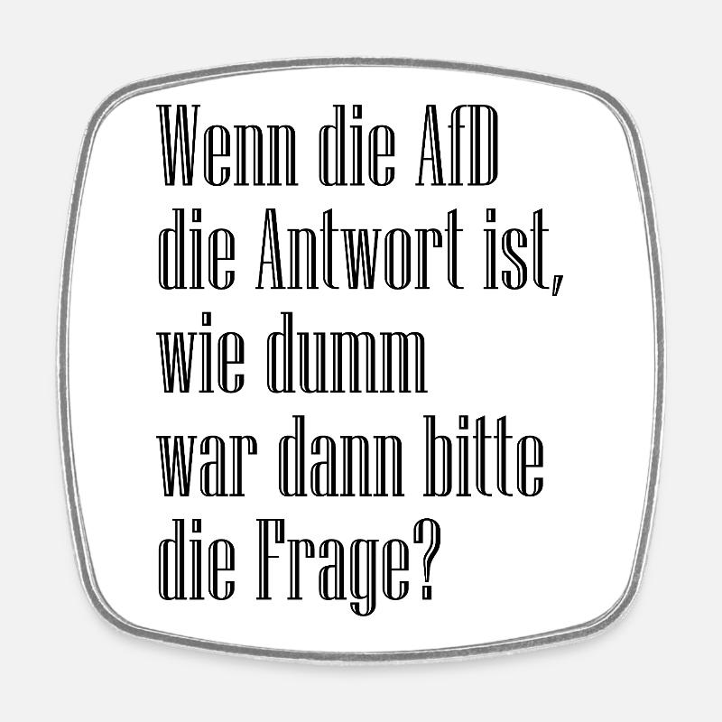 Frage - Viereckiger Kühlschrankmagnet - Weiß