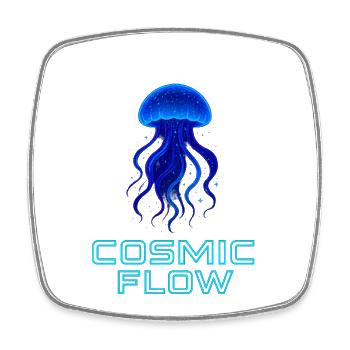 Cosmic Sea Jellyfish Neon - Square fridge magnet - white - Front
