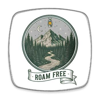 Moonlit Forest Roam Free - Square fridge magnet - white - Front
