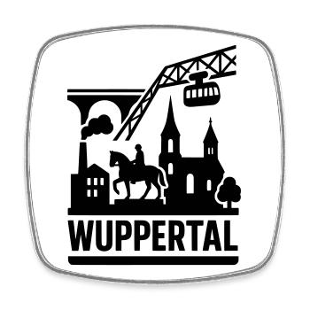 wuppertal silhouette - Viereckiger Kühlschrankmagnet - Weiß - Vorne
