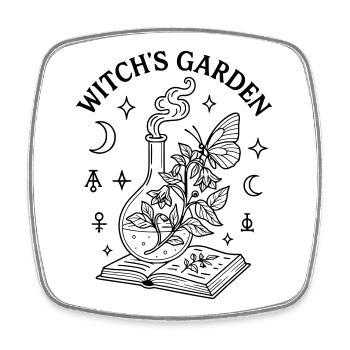 Spell Witch Book Garden - Square fridge magnet - white - Front