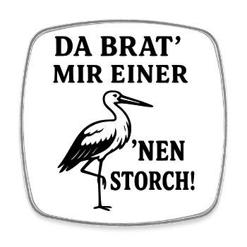 storch braten - Viereckiger Kühlschrankmagnet - Weiß - Vorne