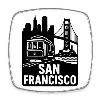 San Francisco Silhouette - Square fridge magnet - white - Front