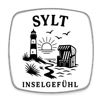 sylt insel gefühl - Viereckiger Kühlschrankmagnet - Weiß - Vorne