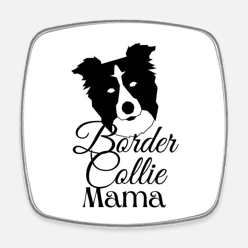 Border Collie Mama - Magnet carré - blanc