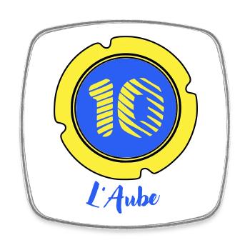 Logo des Departements Aube 10 - Viereckiger Kühlschrankmagnet - Weiß - Vorne