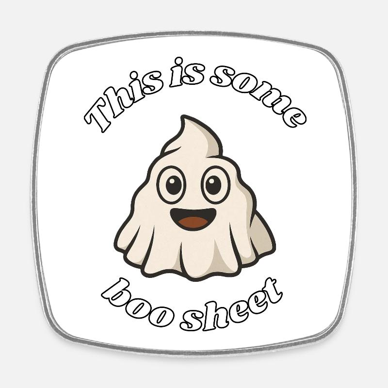 Boo sheet - Square fridge magnet - white