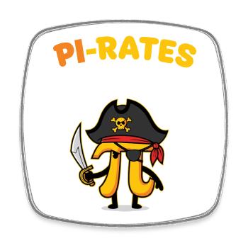 Pi-rates de l’enseignant de mathématiques en classe - Magnet carré - blanc - Devant