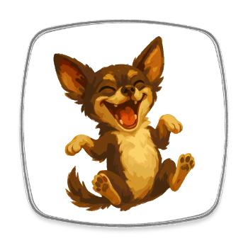 Chihuahua rieur dessin animé chien - Magnet carré - blanc - Devant