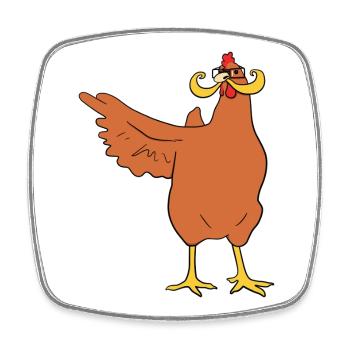 Kein Huhn hier - Viereckiger Kühlschrankmagnet - Weiß - Vorne