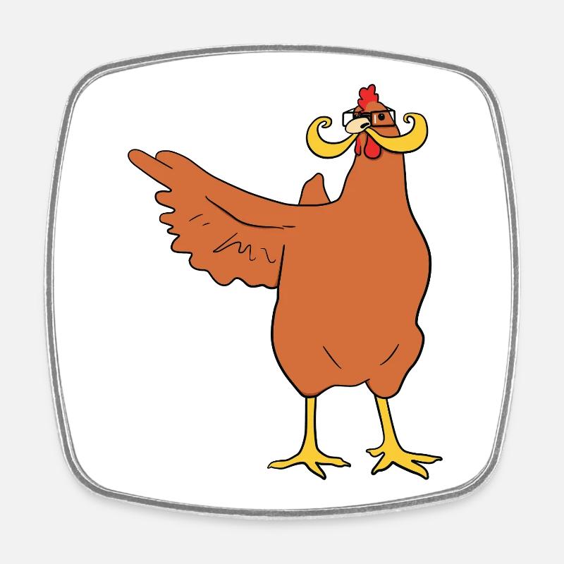Pas de poulet ici - Magnet carré - blanc