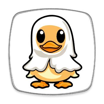Canard Halloween fantôme - Magnet carré - blanc - Devant