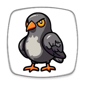 Taube Vogel Halloween Comic Lustig - Viereckiger Kühlschrankmagnet - Weiß - Vorne