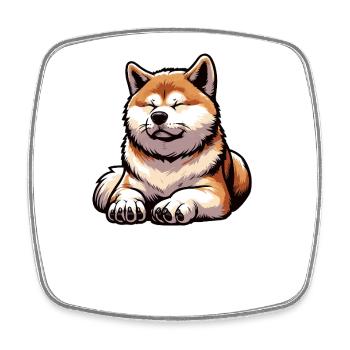 Talk To the Paw Akita Akitabesitzer Akitahund - Square fridge magnet - white - Front