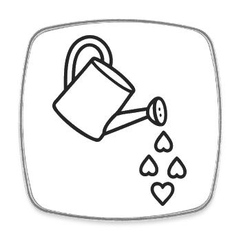 Garden of Love watered - Square fridge magnet - white - Front