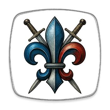 Fleur de Lys - Frankreich - Viereckiger Kühlschrankmagnet - Weiß - Vorne