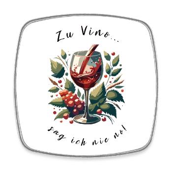 Wine glass with grapes art motif - Square fridge magnet - white - Front