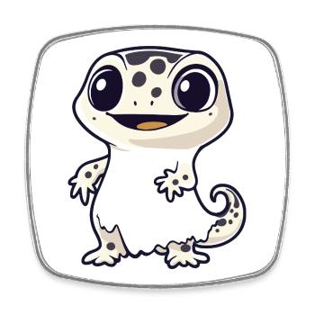Lézard Halloween fantôme - Magnet carré - blanc - Devant