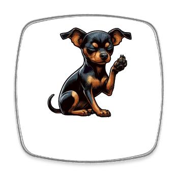 Talk to the Paw Miniature Pinscher Pinscher Minpin - Square fridge magnet - white - Front