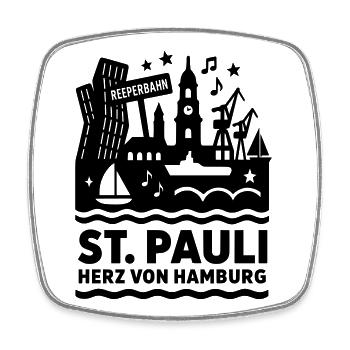 Hamburg St Pauli - Square fridge magnet - white - Front