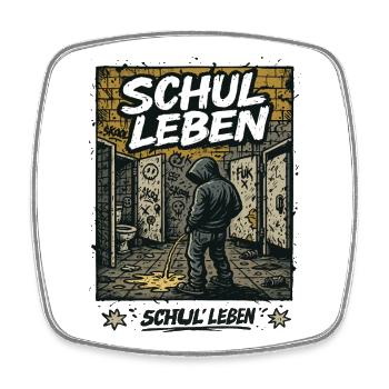 Schulleben - Viereckiger Kühlschrankmagnet - Weiß - Vorne