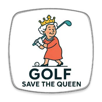 Golf rettet die Königin 2 - Viereckiger Kühlschrankmagnet - Weiß - Vorne