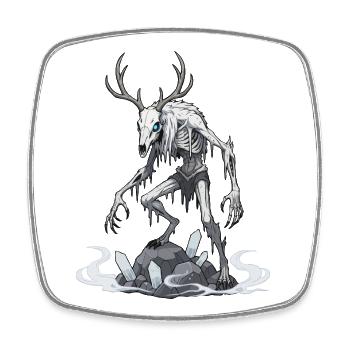 Wendigo Eisgeist Hirsch Skelett - Viereckiger Kühlschrankmagnet - Weiß - Vorne