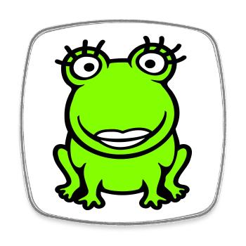 grenouille fille cils jolie femme fille fille - Magnet carré - blanc - Devant