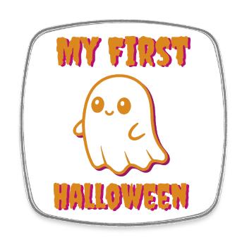 Mein erstes Halloween - Baby Geist spukt - Viereckiger Kühlschrankmagnet - Weiß - Vorne
