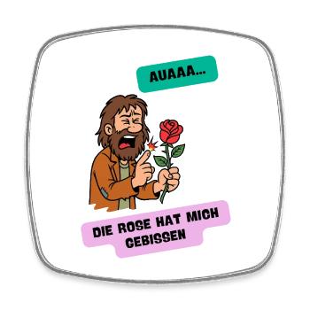 Die Rose Beißt die Rose hat mich gebissen  - Viereckiger Kühlschrankmagnet - Weiß - Vorne