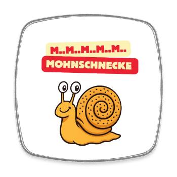 Mmm Dessin animé de l’escargot coquelicot - Magnet carré - blanc - Devant